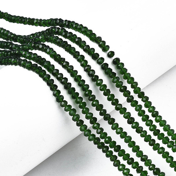 PandaHall Glass Beads Strands, Faceted, Rondelle, Dark Green, 3.5x3mm, Hole: 0.4mm, about 113~115pcs/strand, 32~33cm Glass Rondelle
PandaHall Glass Beads Strands, Faceted, Rondelle, Dark Green, 3.5x3mm, Hole: 0.4mm, about 113~115pcs/strand, 32~33cm Glass Rondelle