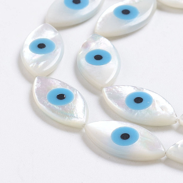 PandaHall Natural White Shell Mother of Pearl Shell Beads, Pearlized, Horse Eye with Evil Eye, 20x10x3mm, Hole: 0.5mm White Shell Horse Eye
PandaHall Natural White Shell Mother of Pearl Shell Beads, Pearlized, Horse Eye with Evil Eye, 20x10x3mm, Hole: 0.5mm White Shell Horse Eye