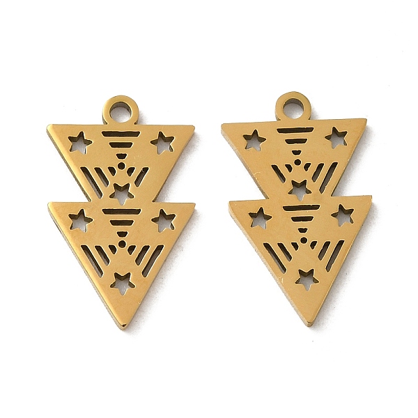 PandaHall Ion Plating(IP) 316L Surgical Stainless Steel Pendants, Triangle with Star Charm, Real 18K Gold Plated, 18x11x1mm, Hole: 1.5mm...
PandaHall Ion Plating(IP) 316L Surgical Stainless Steel Pendants, Triangle with Star Charm, Real 18K Gold Plated, 18x11x1mm, Hole: 1.5mm...