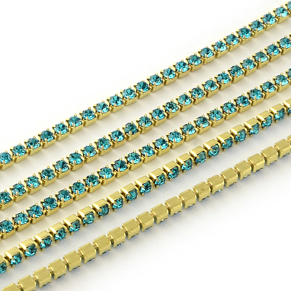 PandaHall Nickel Free Raw(Unplated) Brass Rhinestone Strass Chains, Rhinestone Cup Chain, 2880pcs rhinestone/bundle, Grade A, Aquamarine..., Cyan
PandaHall Nickel Free Raw(Unplated) Brass Rhinestone Strass Chains, Rhinestone Cup Chain, 2880pcs rhinestone/bundle, Grade A, Aquamarine..., Cyan
