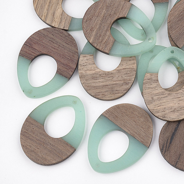 PandaHall Resin & Wood Pendants, Teardrop, Pale Turquoise, 37.5x28x3~3.5mm, Hole: 1.5mm Resin+Wood Teardrop Cyan
PandaHall Resin & Wood Pendants, Teardrop, Pale Turquoise, 37.5x28x3~3.5mm, Hole: 1.5mm Resin+Wood Teardrop Cyan