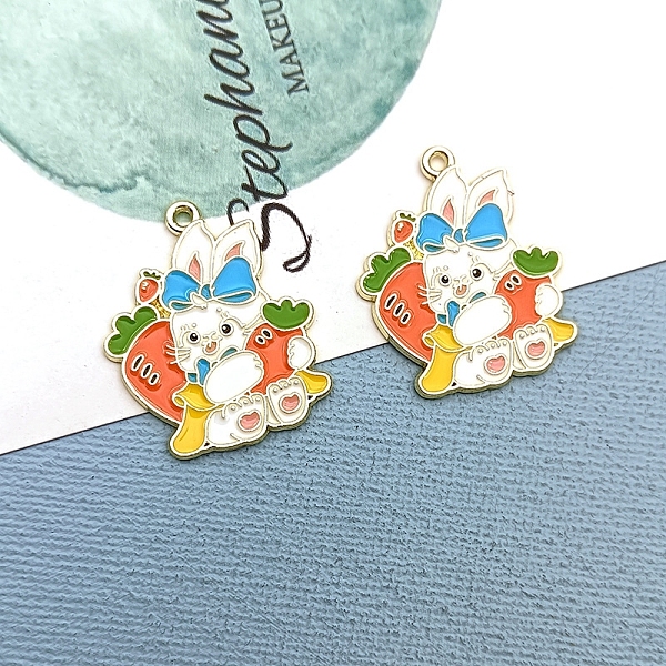 PandaHall Alloy Enamel Pendants, Golden, Rabbit Charm, Carrot, 30x25mm Alloy+Enamel Carrot Orange
PandaHall Alloy Enamel Pendants, Golden, Rabbit Charm, Carrot, 30x25mm Alloy+Enamel Carrot Orange