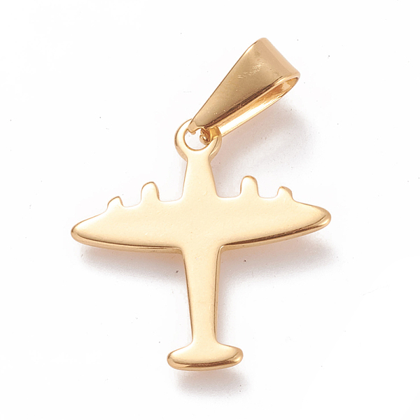 PandaHall 304 Stainless Steel Pendants, Large Hole Pendants, Airplane, Golden, 20.5x19.5x1mm, Hole: 8x3mm 304 Stainless Steel Vehicle
PandaHall 304 Stainless Steel Pendants, Large Hole Pendants, Airplane, Golden, 20.5x19.5x1mm, Hole: 8x3mm 304 Stainless Steel Vehicle