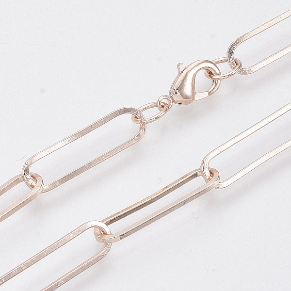 PandaHall Brass Flat Oval Paperclip Chain Necklace Making, with Lobster Claw Clasps, Rose Gold, 24.4 inch(62cm), Link: 22x6x1mm Brass
PandaHall Brass Flat Oval Paperclip Chain Necklace Making, with Lobster Claw Clasps, Rose Gold, 24.4 inch(62cm), Link: 22x6x1mm Brass