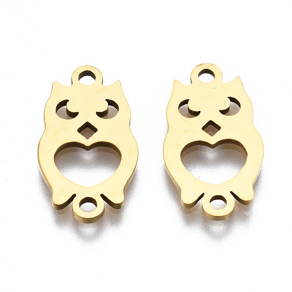 PandaHall 201 Stainless Steel Link Connectors, Laser Cut, Owl, Golden, 17x9.5x1mm, Hole: 1.5mm 201 Stainless Steel Owl
PandaHall 201 Stainless Steel Link Connectors, Laser Cut, Owl, Golden, 17x9.5x1mm, Hole: 1.5mm 201 Stainless Steel Owl
