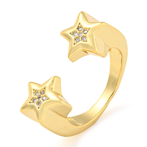 PandaHall Brass Micro Pave Cubic Zirconia Open Finger Ring, Cadmium Free & Lead Free, Long-Lasting Plated, Real 18K Gold Plated, Star, US...
PandaHall Brass Micro Pave Cubic Zirconia Open Finger Ring, Cadmium Free & Lead Free, Long-Lasting Plated, Real 18K Gold Plated, Star, US...