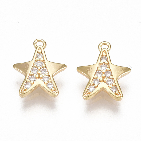 PandaHall Brass Cubic Zirconia Charms, Star, Clear, Nickel Free, Real 18K Gold Plated, 10.5x9x1.5mm, Hole: 1mm Brass+Cubic Zirconia Star...
PandaHall Brass Cubic Zirconia Charms, Star, Clear, Nickel Free, Real 18K Gold Plated, 10.5x9x1.5mm, Hole: 1mm Brass+Cubic Zirconia Star...