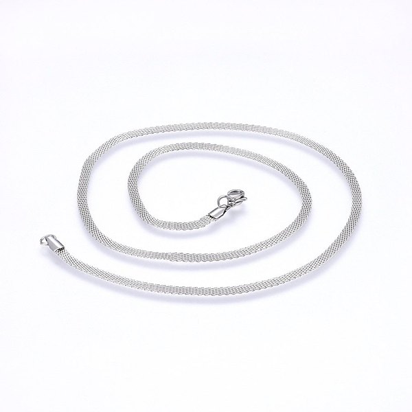 PandaHall 304 Stainless Steel Mesh Chain Necklaces, with Lobster Claw Clasps, Stainless Steel Color, 19.7 inch(50cm), 3mm 304 Stainless...
PandaHall 304 Stainless Steel Mesh Chain Necklaces, with Lobster Claw Clasps, Stainless Steel Color, 19.7 inch(50cm), 3mm 304 Stainless...