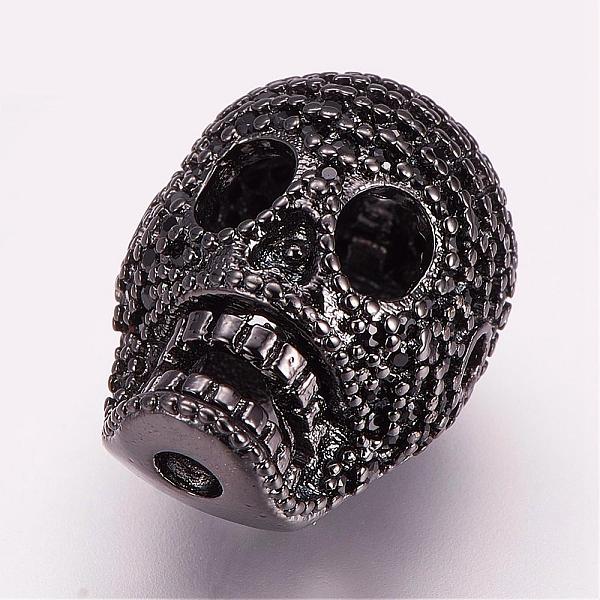 PandaHall Brass Micro Pave Cubic Zirconia Beads, Skull, Gunmetal, 17x12x12mm, Hole: 2mm Brass+Cubic Zirconia Skull
PandaHall Brass Micro Pave Cubic Zirconia Beads, Skull, Gunmetal, 17x12x12mm, Hole: 2mm Brass+Cubic Zirconia Skull