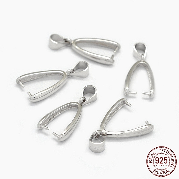 PandaHall Rhodium Plated 925 Sterling Silver Pendant Bails, Platinum, 17.5x3mm, Hole: 4x4.5mm, Pin: 0.6mm Sterling Silver
PandaHall Rhodium Plated 925 Sterling Silver Pendant Bails, Platinum, 17.5x3mm, Hole: 4x4.5mm, Pin: 0.6mm Sterling Silver