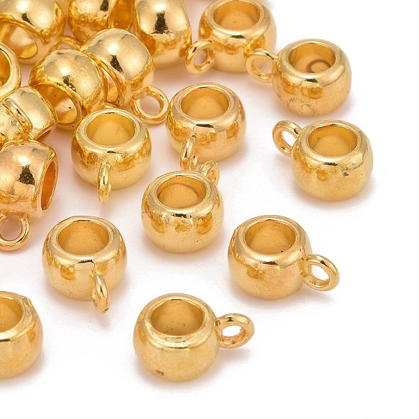 PandaHall Tibetan Style Hangers, Bail Beads, Cadmium Free & Lead Free, Barrel, Golden, about 11.5mm long, 8mm wide, 5.5mm thick, 4.8mm inner...
PandaHall Tibetan Style Hangers, Bail Beads, Cadmium Free & Lead Free, Barrel, Golden, about 11.5mm long, 8mm wide, 5.5mm thick, 4.8mm inner...