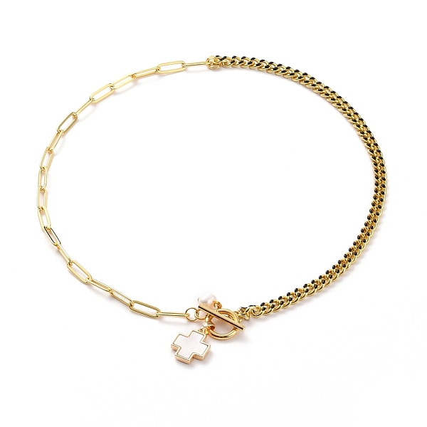 PandaHall Natural Shell Cross Pendant Necklaces, with Natural Pearl Beads, Brass Enamel Curb Chains, Brass Paperclip Chains and 304...
PandaHall Natural Shell Cross Pendant Necklaces, with Natural Pearl Beads, Brass Enamel Curb Chains, Brass Paperclip Chains and 304...