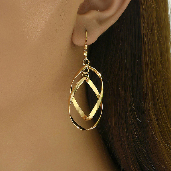 PandaHall Fashionable Double Hoop Earrings with Tassel for Women, Dangle Earrings, Golden Alloy Others
PandaHall Fashionable Double Hoop Earrings with Tassel for Women, Dangle Earrings, Golden Alloy Others