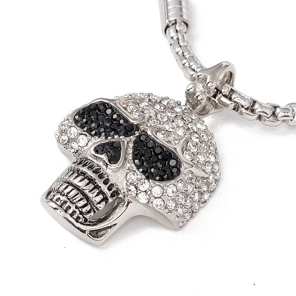 PandaHall Rhinestone Skull Pendant Necklace with Natural Black Agate Beads, 304 Stainless Steel Gothic Jewelry for Women, Stainless Steel...
PandaHall Rhinestone Skull Pendant Necklace with Natural Black Agate Beads, 304 Stainless Steel Gothic Jewelry for Women, Stainless Steel...