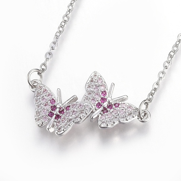 PandaHall 304 Stainless Steel Pendant Necklaces, with Cubic Zirconia, Butterfly, Clear, Stainless Steel Color, 18.5 inch(47.4cm), Pendant...
PandaHall 304 Stainless Steel Pendant Necklaces, with Cubic Zirconia, Butterfly, Clear, Stainless Steel Color, 18.5 inch(47.4cm), Pendant...
