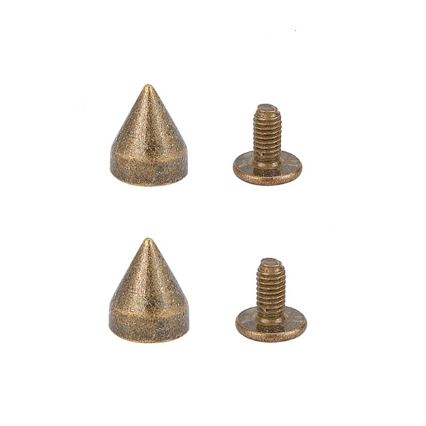 PandaHall Iron Rivets, for Clothes Bag Shoes Leather Craft, Cone, Antique Bronze, 7.5~9x7mm, Hole: 5mm Iron Cone
PandaHall Iron Rivets, for Clothes Bag Shoes Leather Craft, Cone, Antique Bronze, 7.5~9x7mm, Hole: 5mm Iron Cone