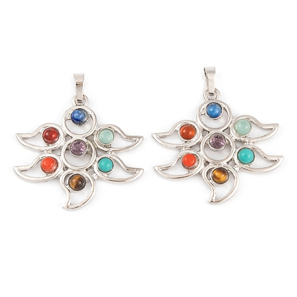 PandaHall Chakra Natural Tiger Eye & Natural Lapis Lazuli & Natural Carnelian & Synthetic Turquoise & Glass Pendants, Rack Plating Alloy...
PandaHall Chakra Natural Tiger Eye & Natural Lapis Lazuli & Natural Carnelian & Synthetic Turquoise & Glass Pendants, Rack Plating Alloy...