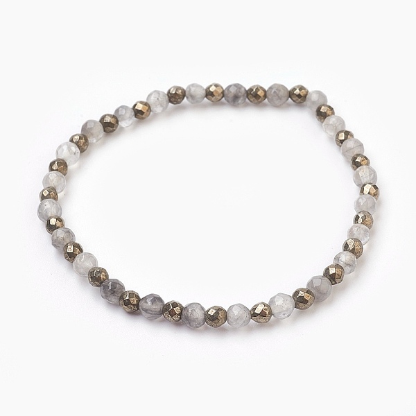 PandaHall Natural Cloud Quartz & Pyrite Beads Stretch Bracelets, Round, Faceted, 2-1/8 inch(5.4cm) Mixed Stone Multicolor
PandaHall Natural Cloud Quartz & Pyrite Beads Stretch Bracelets, Round, Faceted, 2-1/8 inch(5.4cm) Mixed Stone Multicolor