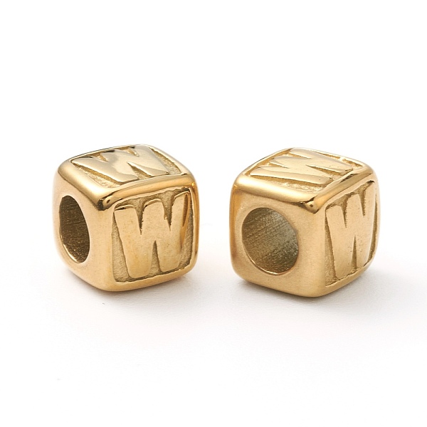 PandaHall 304 Stainless Steel European Beads, Large Hole Beads, Horizontal Hole, Cube with Letter, Golden, Letter.W, 8x8x8mm, Hole: 4mm 304...
PandaHall 304 Stainless Steel European Beads, Large Hole Beads, Horizontal Hole, Cube with Letter, Golden, Letter.W, 8x8x8mm, Hole: 4mm 304...
