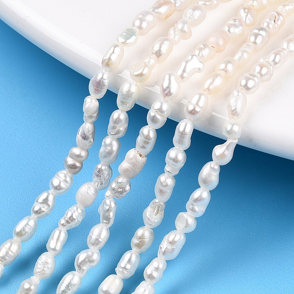 PandaHall Natural Cultured Freshwater Pearl Beads Strands, Baroque Keshi Pearl Rice Beads, Seashell Color, 2.5~4x2~3mm, Hole: 0.7~0.8mm...
PandaHall Natural Cultured Freshwater Pearl Beads Strands, Baroque Keshi Pearl Rice Beads, Seashell Color, 2.5~4x2~3mm, Hole: 0.7~0.8mm...
