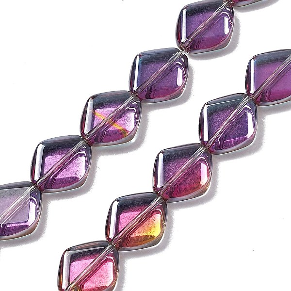 PandaHall Electroplate Glass Beads Strands, Half Rainbow Plated, Rhombus, Purple, 18x15.5x5mm, Hole: 1.2mm, about 35~37pcs/strand...
PandaHall Electroplate Glass Beads Strands, Half Rainbow Plated, Rhombus, Purple, 18x15.5x5mm, Hole: 1.2mm, about 35~37pcs/strand...