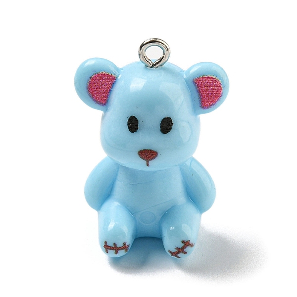 PandaHall 10Pcs Opaque Resin Pendants, Bear Charms with Platinum Plated Iron Loops, Sky Blue, 27.5x19x16.5mm, Hole: 2mm Iron+Resin Bear
PandaHall 10Pcs Opaque Resin Pendants, Bear Charms with Platinum Plated Iron Loops, Sky Blue, 27.5x19x16.5mm, Hole: 2mm Iron+Resin Bear