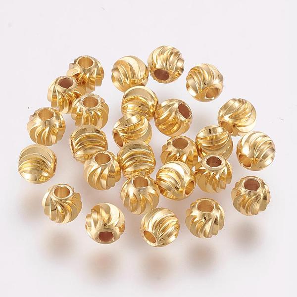 PandaHall Brass Spacer Beads, Long-Lasting Plated, Corrugated Round, Real 18K Gold Plated, 6x5mm, Hole: 2mm Brass Round
PandaHall Brass Spacer Beads, Long-Lasting Plated, Corrugated Round, Real 18K Gold Plated, 6x5mm, Hole: 2mm Brass Round