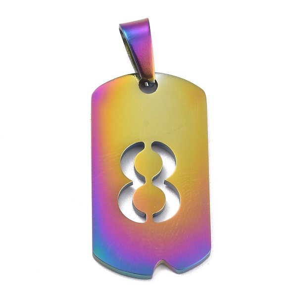 PandaHall Ion Plating(IP) 304 Stainless Steel Pendants, Manual Polishing, Rectangle with Number, Rainbow Color, Num.8, 27.5x14.5x1.5mm, Hole...
PandaHall Ion Plating(IP) 304 Stainless Steel Pendants, Manual Polishing, Rectangle with Number, Rainbow Color, Num.8, 27.5x14.5x1.5mm, Hole...