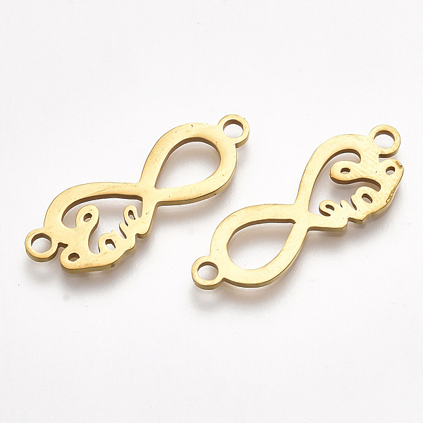 PandaHall 201 Stainless Steel Links connectors, Laser Cut Links, Infinity, Golden, 8.5x23.5x1mm, Hole: 1.5mm 201 Stainless Steel Infinity
PandaHall 201 Stainless Steel Links connectors, Laser Cut Links, Infinity, Golden, 8.5x23.5x1mm, Hole: 1.5mm 201 Stainless Steel Infinity