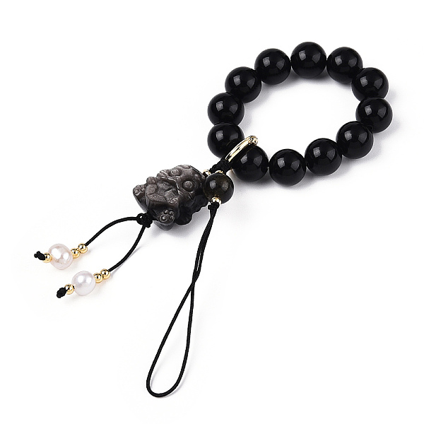PandaHall Natural Silver Obsidian & Obsidian & Natural Pearl & Brass for Mobile Phone Straps, Nylon Cord Mobile Accessories Decoration..., Black
PandaHall Natural Silver Obsidian & Obsidian & Natural Pearl & Brass for Mobile Phone Straps, Nylon Cord Mobile Accessories Decoration..., Black