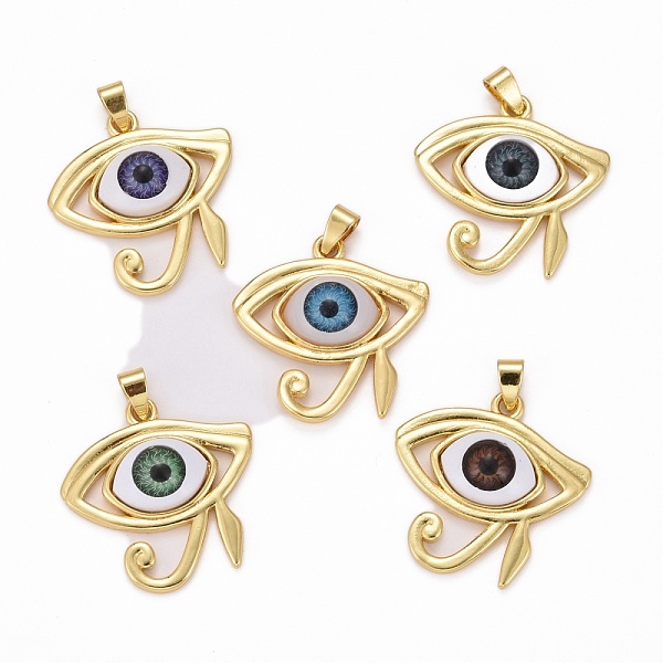 PandaHall Brass Pendants, Real 18K Gold Plated, Long-Lasting Plated, with Resin Cabochons, Eye, Mixed Color, 29.5x29.50x7.5mm, Hole: 3.5x5mm..., Multicolor
PandaHall Brass Pendants, Real 18K Gold Plated, Long-Lasting Plated, with Resin Cabochons, Eye, Mixed Color, 29.5x29.50x7.5mm, Hole: 3.5x5mm..., Multicolor