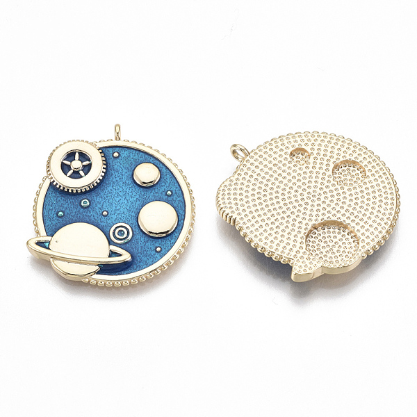 PandaHall Brass Enamel Pendants, Planet, Universe Space Charms, Nickel Free, Real 18K Gold Plated, Steel Blue, 27x27x2mm, Hole: 1.6mm...
PandaHall Brass Enamel Pendants, Planet, Universe Space Charms, Nickel Free, Real 18K Gold Plated, Steel Blue, 27x27x2mm, Hole: 1.6mm...