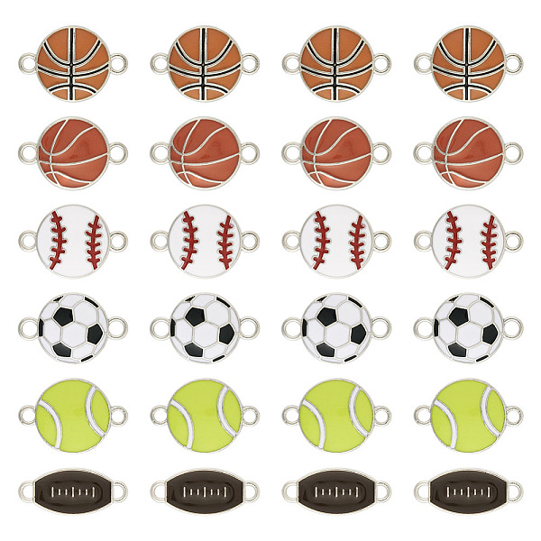 PandaHall 30Pcs 6 Styles Alloy Enamel Connector Charms, Sport Ball Links, Platinum, Mixed Shapes, 21~23x10~16x2.5mm, Hole: 2mm, 5pcs/style...
PandaHall 30Pcs 6 Styles Alloy Enamel Connector Charms, Sport Ball Links, Platinum, Mixed Shapes, 21~23x10~16x2.5mm, Hole: 2mm, 5pcs/style...