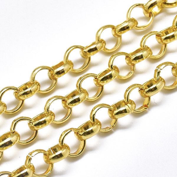 PandaHall Aluminium Rolo Chains, Belcher Chain, with Spool, Unwelded, Golden, 8x2.5mm, about 65.61 Feet(20m)/roll Aluminum
PandaHall Aluminium Rolo Chains, Belcher Chain, with Spool, Unwelded, Golden, 8x2.5mm, about 65.61 Feet(20m)/roll Aluminum