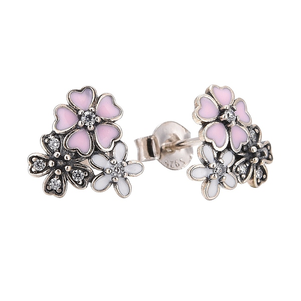 PandaHall 925 Sterling Silver Enamel Stud Earrings, with Cubic Zirconia, with 925 Stamp, Flower, Antique Silver, 10x11mm Sterling Silver..., Clear
PandaHall 925 Sterling Silver Enamel Stud Earrings, with Cubic Zirconia, with 925 Stamp, Flower, Antique Silver, 10x11mm Sterling Silver..., Clear