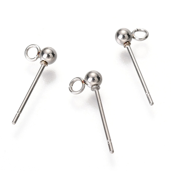 PandaHall Original Color 304 Stainless Steel Ball Post Stud Earring Findings, with Loop, Stainless Steel Color, 15x6x3mm, Hole: 1.7mm, Pin...
PandaHall Original Color 304 Stainless Steel Ball Post Stud Earring Findings, with Loop, Stainless Steel Color, 15x6x3mm, Hole: 1.7mm, Pin...