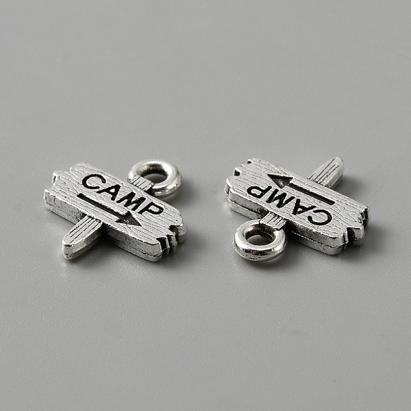 PandaHall Tibetan Style Alloy Charms, Signage with Word Camp, Antique Silver, 13x12x2mm, Hole: 1.8mm Alloy Rectangle
PandaHall Tibetan Style Alloy Charms, Signage with Word Camp, Antique Silver, 13x12x2mm, Hole: 1.8mm Alloy Rectangle