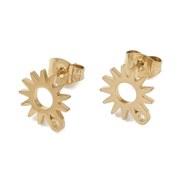 PandaHall Ion Plating(IP) 304 Stainless Steel Stud Earring Findings, Sun, Golden, 10.5x9.5mm, Hole: 1.2mm, Pin: 0.7x11mm 304 Stainless Steel...
PandaHall Ion Plating(IP) 304 Stainless Steel Stud Earring Findings, Sun, Golden, 10.5x9.5mm, Hole: 1.2mm, Pin: 0.7x11mm 304 Stainless Steel...