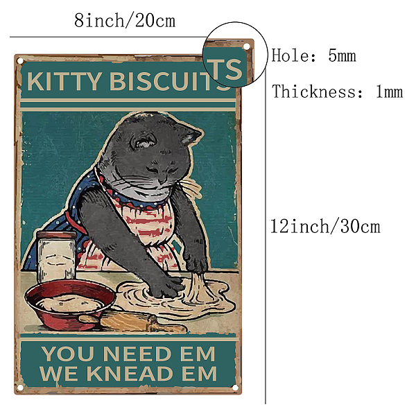 PandaHall Vintage Metal Tin Sign, Wall Decor for Bars, Restaurants, Cafes Pubs, Cat Pattern, 30x20cm Tinplate Cat Shape
PandaHall Vintage Metal Tin Sign, Wall Decor for Bars, Restaurants, Cafes Pubs, Cat Pattern, 30x20cm Tinplate Cat Shape