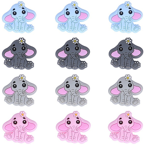 PandaHall 12Pcs 4 Colors Elephant Food Grade Eco-Friendly Silicone Beads, Chewing Beads For Teethers, DIY Nursing Necklaces Making, Mixed..., Multicolor
PandaHall 12Pcs 4 Colors Elephant Food Grade Eco-Friendly Silicone Beads, Chewing Beads For Teethers, DIY Nursing Necklaces Making, Mixed..., Multicolor