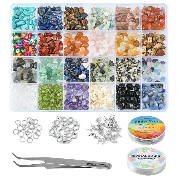 PandaHall DIY Gemstone Bracelet Necklace Making Kit, Including Natural & Synthetic Mixed Stone & Glass Chip BeadS, Alloy Clasps, Copper...
PandaHall DIY Gemstone Bracelet Necklace Making Kit, Including Natural & Synthetic Mixed Stone & Glass Chip BeadS, Alloy Clasps, Copper...