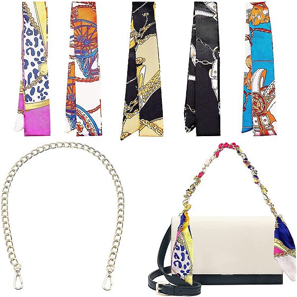 PandaHall WADORN Silk Ribbon Purse Chain Handles with 5 Colors Wrap Ribbon, Handbag Chains Strap with Satin Decorate Ribbon Metal Shoulder..., Multicolor
PandaHall WADORN Silk Ribbon Purse Chain Handles with 5 Colors Wrap Ribbon, Handbag Chains Strap with Satin Decorate Ribbon Metal Shoulder..., Multicolor