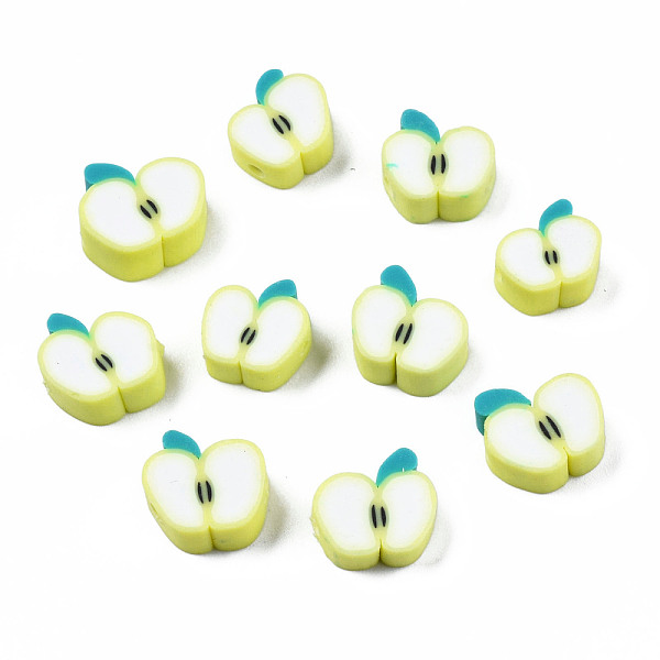 PandaHall Handmade Polymer Clay Beads, Apple, Champagne Yellow, 8~10x8~11x3~5mm, Hole: 1.2~1.5mm Polymer Clay Fruit
PandaHall Handmade Polymer Clay Beads, Apple, Champagne Yellow, 8~10x8~11x3~5mm, Hole: 1.2~1.5mm Polymer Clay Fruit