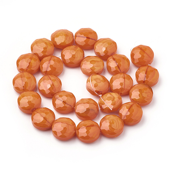 PandaHall Opaque Solid Color Glass Beads Strands, Faceted, Flat Round, Coral, 14x8mm, Hole: 1~1.2mm, about 25pcs/strand, 13.77 inch(35cm)..., Red
PandaHall Opaque Solid Color Glass Beads Strands, Faceted, Flat Round, Coral, 14x8mm, Hole: 1~1.2mm, about 25pcs/strand, 13.77 inch(35cm)..., Red