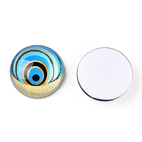 PandaHall Glass Cabochons, Half Round with Eye, Deep Sky Blue, 20x6.5mm Glass Half Round
PandaHall Glass Cabochons, Half Round with Eye, Deep Sky Blue, 20x6.5mm Glass Half Round