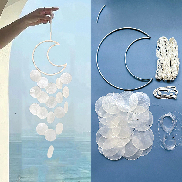 PandaHall DIY Wind Chime Hanging Pendant Decoration Making Kit, Including Bamboo Rings, Shell Pendants, Cotton and Elastic Threads, White...
PandaHall DIY Wind Chime Hanging Pendant Decoration Making Kit, Including Bamboo Rings, Shell Pendants, Cotton and Elastic Threads, White...