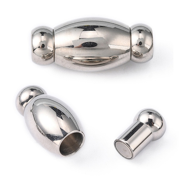 PandaHall Smooth 304 Stainless Steel Magnetic Clasps with Glue-in Ends, Oval, 24x11mm, Hole: 5mm 304 Stainless Steel Oval
PandaHall Smooth 304 Stainless Steel Magnetic Clasps with Glue-in Ends, Oval, 24x11mm, Hole: 5mm 304 Stainless Steel Oval