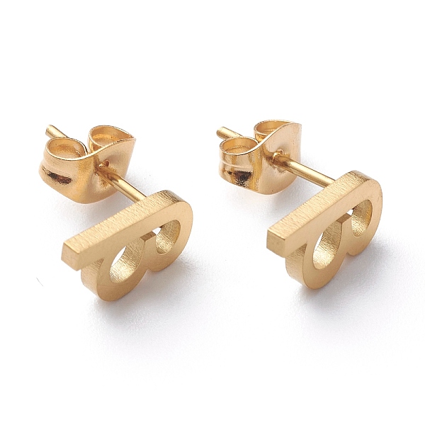 PandaHall Ion Plating(IP) 304 Stainless Steel Stud Earrings, with Ear Nuts, Manual Polishing, Greek Alphabet, Letter.B, 10x6x1mm, Pin: 0.7mm...
PandaHall Ion Plating(IP) 304 Stainless Steel Stud Earrings, with Ear Nuts, Manual Polishing, Greek Alphabet, Letter.B, 10x6x1mm, Pin: 0.7mm...