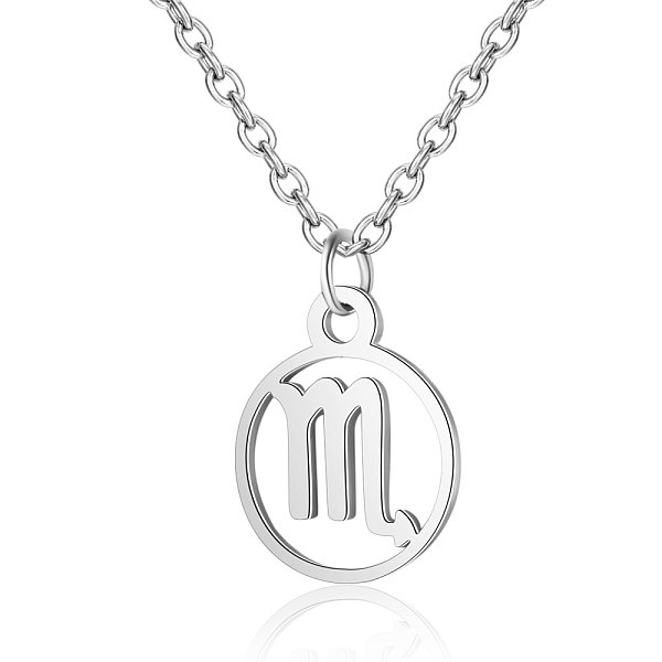 PandaHall 201 Stainless Steel Pendants Necklaces, Flat Round with Constellations, Scorpio, 16.3 inch(40cm)x1mm 201 Stainless Steel Scorpio
PandaHall 201 Stainless Steel Pendants Necklaces, Flat Round with Constellations, Scorpio, 16.3 inch(40cm)x1mm 201 Stainless Steel Scorpio