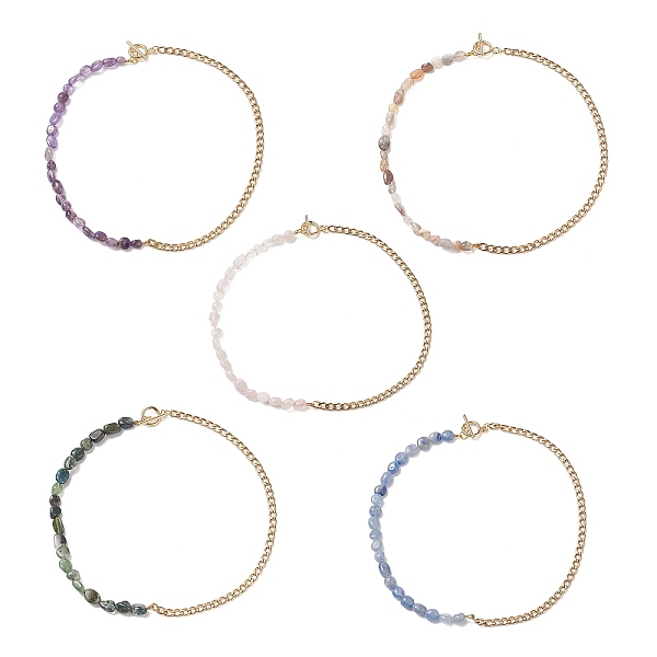 PandaHall Mixed Natural Gemstone Beaded Necklaces, 304 Stainless Steel Cuban Chains Choker Necklace with Toggle Clasps for Women, 16~16-1/8...
PandaHall Mixed Natural Gemstone Beaded Necklaces, 304 Stainless Steel Cuban Chains Choker Necklace with Toggle Clasps for Women, 16~16-1/8...